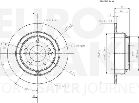 Eurobrake 5815313540 - Discofreno autozon.pro