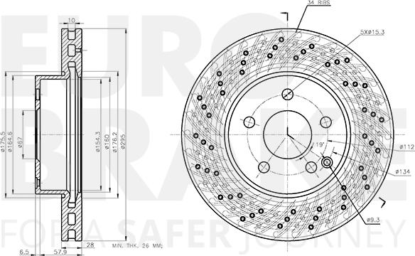 Eurobrake 58153133110 - Discofreno autozon.pro