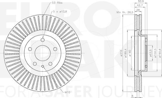 Eurobrake 58153125100 - Discofreno autozon.pro