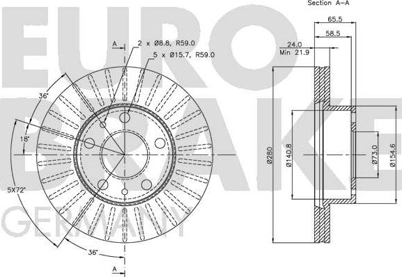 Eurobrake 5815209945 - Discofreno autozon.pro