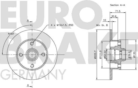 Eurobrake 5815209935 - Discofreno autozon.pro