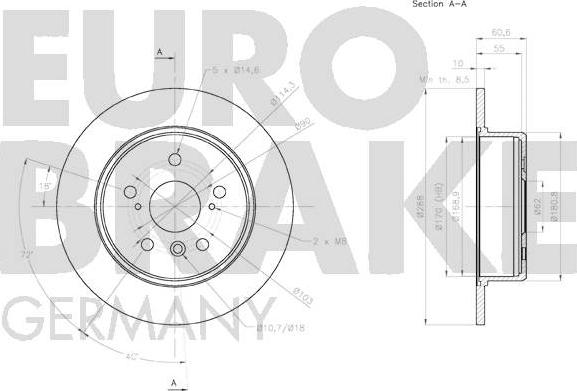 Eurobrake 58152045158 - Discofreno autozon.pro