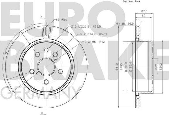 Eurobrake 58152045106 - Discofreno autozon.pro