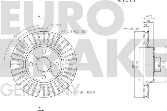 Eurobrake 58152045115 - Discofreno autozon.pro