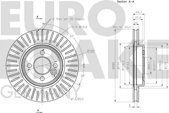 Eurobrake 5815204034 - Discofreno autozon.pro