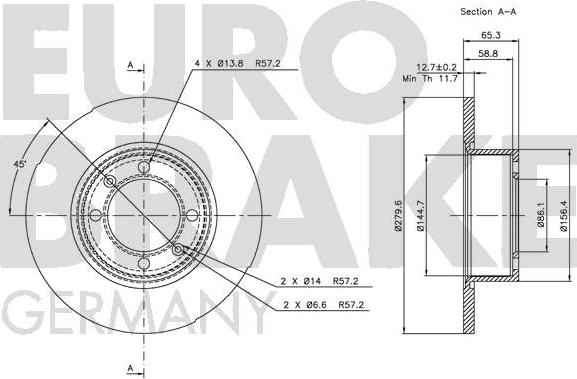 Eurobrake 5815204104 - Discofreno autozon.pro