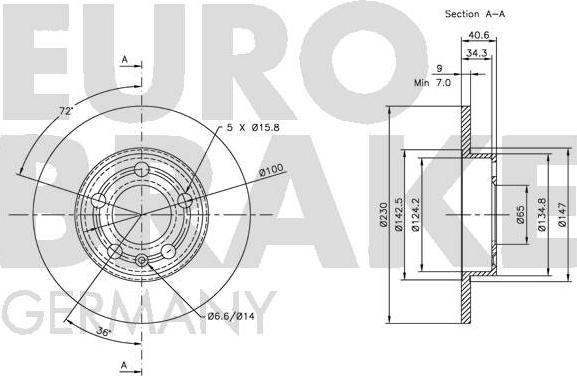 Eurobrake 5815204761 - Discofreno autozon.pro