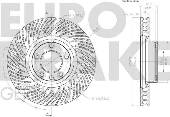 Eurobrake 58152047151 - Discofreno autozon.pro