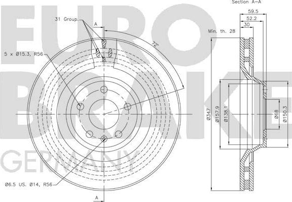 Eurobrake 58152047108 - Discofreno autozon.pro