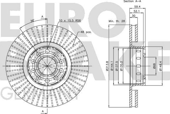 Eurobrake 5815204780 - Discofreno autozon.pro