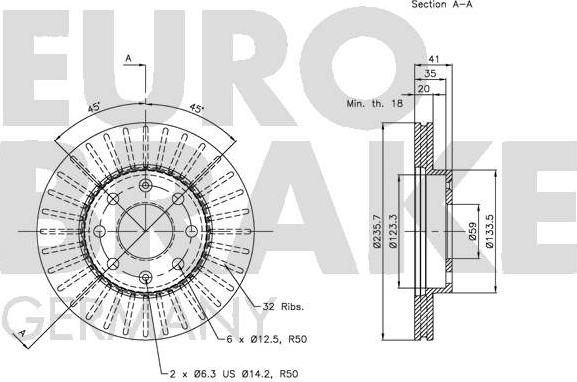 Eurobrake 5815205008 - Discofreno autozon.pro