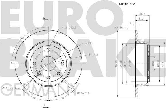 Eurobrake 5815205017 - Discofreno autozon.pro