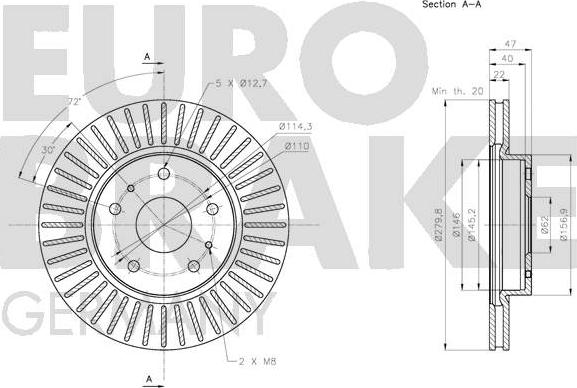 Eurobrake 5815205219 - Discofreno autozon.pro