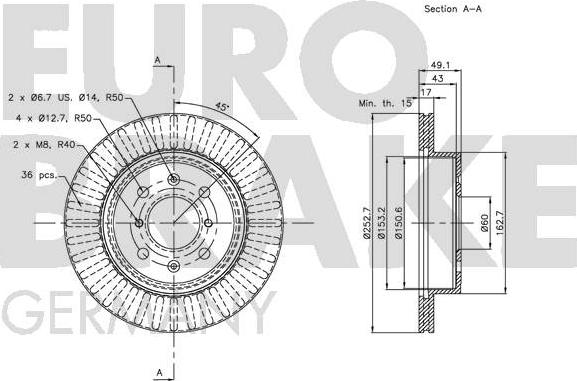 Eurobrake 5815205213 - Discofreno autozon.pro