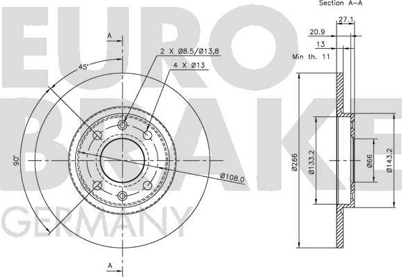 Eurobrake 5815201925 - Discofreno autozon.pro