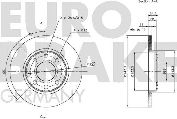 Eurobrake 5815201926 - Discofreno autozon.pro