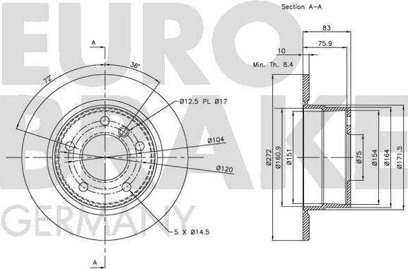 Eurobrake 5815201546 - Discofreno autozon.pro