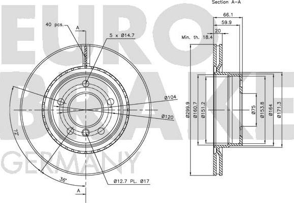 Eurobrake 5815201558 - Discofreno autozon.pro