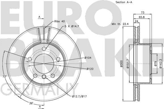 Eurobrake 5815201566 - Discofreno autozon.pro