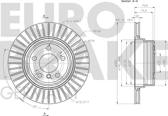 Eurobrake 5815201585 - Discofreno autozon.pro