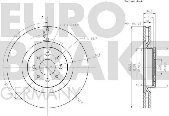 Eurobrake 5815201029 - Discofreno autozon.pro