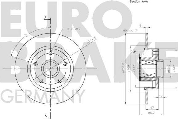 Eurobrake 5815203993 - Discofreno autozon.pro