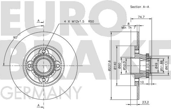 Eurobrake 5815203944 - Discofreno autozon.pro