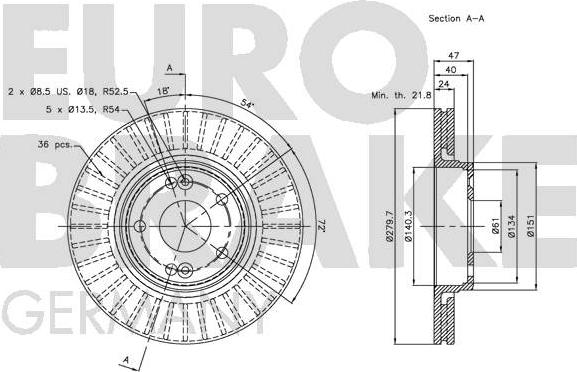 Eurobrake 5815203930 - Discofreno autozon.pro