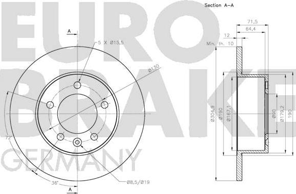 Eurobrake 5815203977 - Discofreno autozon.pro