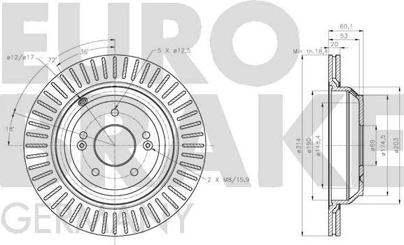 Eurobrake 5815203454 - Discofreno autozon.pro