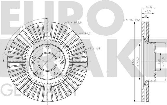 Eurobrake 5815203451 - Discofreno autozon.pro