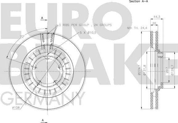 Eurobrake 5815203435 - Discofreno autozon.pro