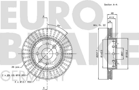 Eurobrake 5815203507 - Discofreno autozon.pro