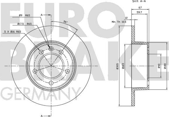 Eurobrake 5815203643 - Discofreno autozon.pro