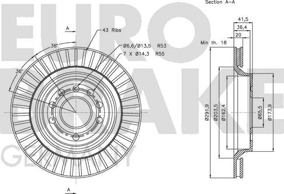 Eurobrake 5815203650 - Discofreno autozon.pro