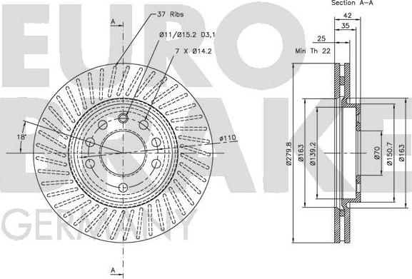 Eurobrake 5815203630 - Discofreno autozon.pro