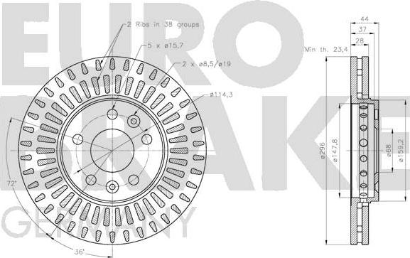 Eurobrake 5815203678 - Discofreno autozon.pro