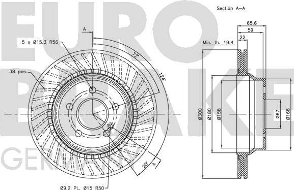 Eurobrake 5815203363 - Discofreno autozon.pro