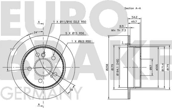 Eurobrake 5815203307 - Discofreno autozon.pro