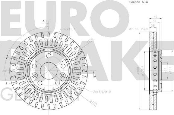 Eurobrake 58152033122 - Discofreno autozon.pro