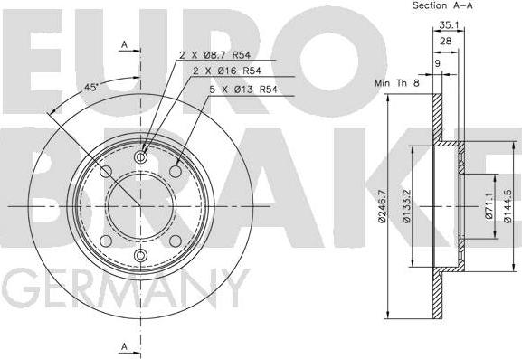 Eurobrake 5815203722 - Discofreno autozon.pro