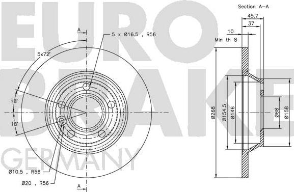 Eurobrake 5815202546 - Discofreno autozon.pro