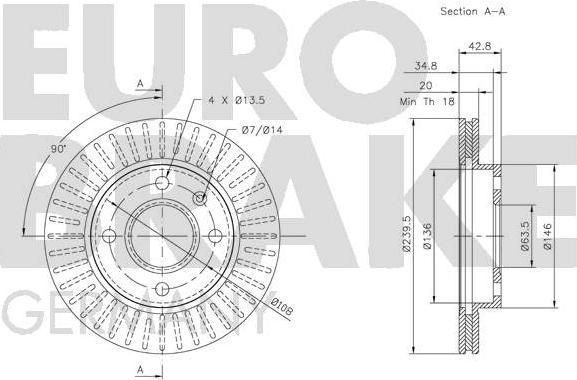 Eurobrake 5815202528 - Discofreno autozon.pro