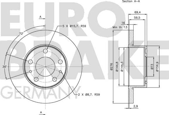 Eurobrake 5815202346 - Discofreno autozon.pro