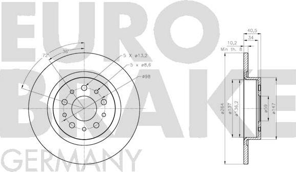 Eurobrake 5815202369 - Discofreno autozon.pro