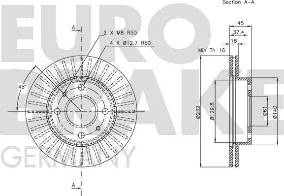 Eurobrake 5815202244 - Discofreno autozon.pro