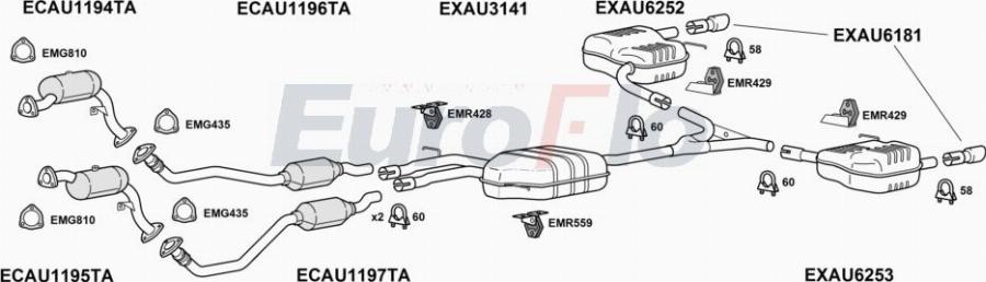 EuroFlo AUA530 4001 - Impianto gas scarico autozon.pro