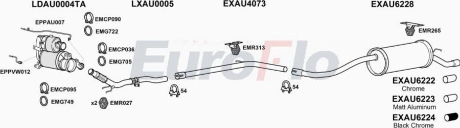 EuroFlo AUA116D 0104LHD - Impianto gas scarico autozon.pro