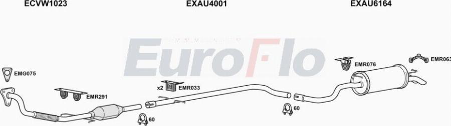 EuroFlo VWGOL19D 1015A00 - Impianto gas scarico autozon.pro