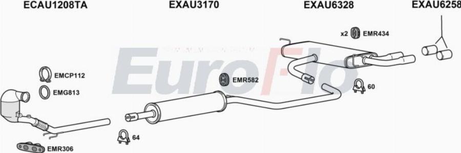 EuroFlo AUA318 1015B - Impianto gas scarico autozon.pro